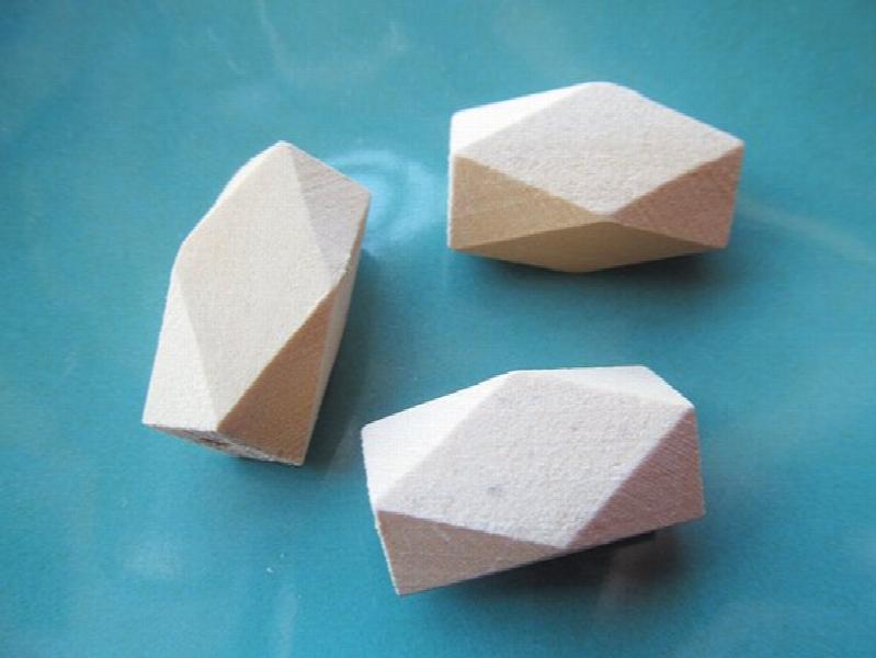 80pcs 15x22mm Natural Wood Spacer Beads, Geometric Wooden Charm Finding