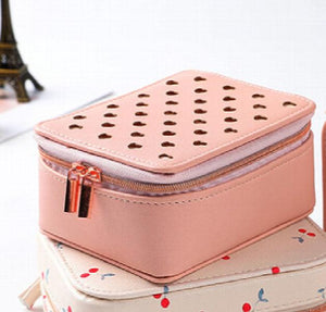 Portable Travel PU Leather Jewelry Storage Box Organizer