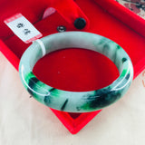 Zheru Jewelry Natural Jadeite Bracelet 54-62mm Double Jade Gift