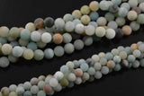 Natural Matte Amazonite Round Loose Beads 4mm-12mm