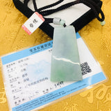 Natural JADE Good Fortune Pendant Necklace with Bead Chain