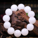 Hetian Jade Round Bead Bracelet Men's Women's Jewelry