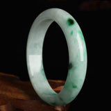 Natural Burmese Jadeite Light Green Two-tone Bracelet 54-62mm