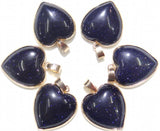 Natural Stone Quartz Crystal Tiger Eye Opal Heart Pendant Charms 8pc