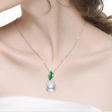 Natural Pearl Leaf Pendant 925 Sterling Silver Jewelry for Women