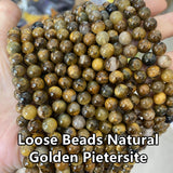 Golden Pietersite Natural Stone 6/8/10mm Yellow Beads for DIY Jewelry Making