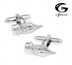 iGame French Cufflinks Brass Pen Nib Cuff Links