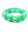 Green Jade Gemstone Stretch Bracelet, Elegant Jewelry