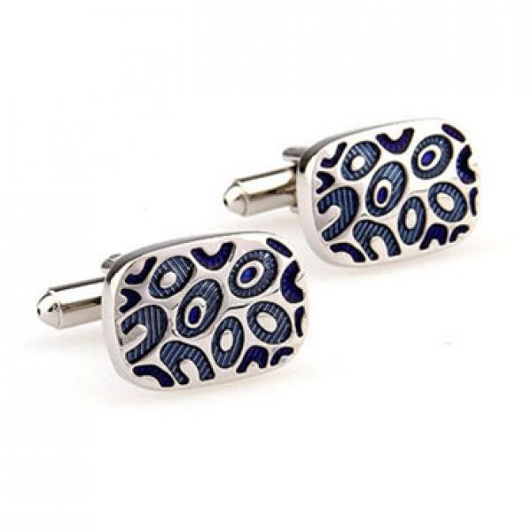 Silver Tone Round Men's Cufflinks 5 Pairs Set Classic Wedding Business Gift
