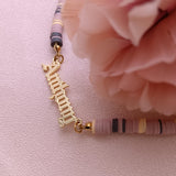 Boho Butterfly Name Necklace Colorful Clay Bead Women Necklace 2021