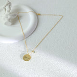 Personalized Circular Name Necklace with Birthstone-Custom Name Necklace
