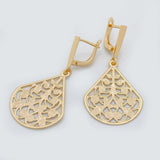 Rose Hollow Big Long Earrings Wedding Jewelry