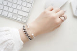 925 Sterling Silver Braided Vintage Pearl Bracelet For Women