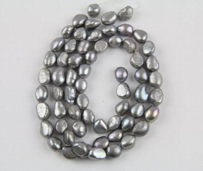 9mm Baroque Gray Freshwater Pearl Loose Beads DIY Necklace Material