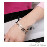 Women's Glitter Bracelet Stainless Steel Silver Hard LJ 99 S0316