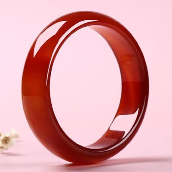 Zheru Natural Agate Chalcedony Red Bracelet 54mm-64mm