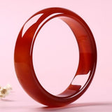 Zheru Natural Agate Chalcedony Red Bracelet 54mm-64mm