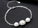 Elegant Freshwater Pearl Zircon Bracelet 18K Plated Gift