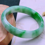 Zheru Jewelry Natural Burmese Emerald Green Two-color 54mm-64mm Bracelet