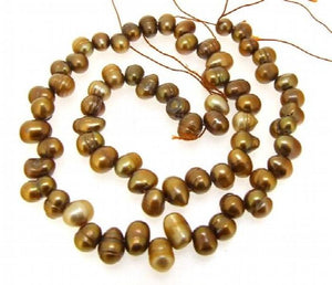 5-7mm Coffee Freshwater Pearl Loose Beads 14in DIY Jewelry Necklace LS3-087