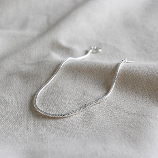 S925 Sterling Silver 2mm Snake Bone Chain Bracelet
