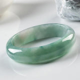 Zheru Natural Burmese Jadeite Light Green Bracelet