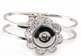 Alloy Flower Charm Cuff Bracelet DIY Jewelry