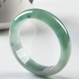 Zheru Natural Burmese Jadeite Light Green Bracelet