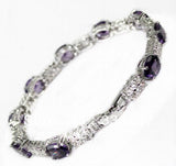 18KGP Lady's CZ Bracelet 4 Colors Red/Green/Pink/Purple/Blue