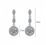 925 Silver Created Moissanite Diamond Tassel Dangle Earrings