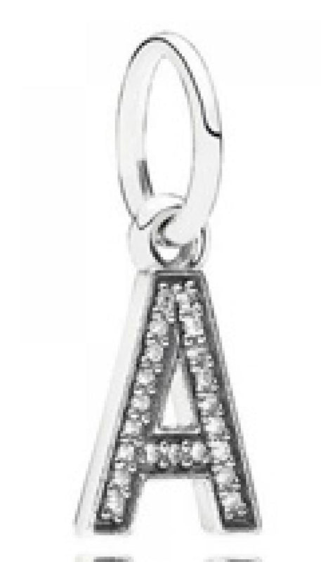 DIY Charm A-Z Dangle Alphabet Pendant With Crystal 925 Sterling Silver Bead