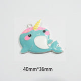 10pcs Full Enamel Narwhal Pendants