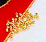 24k Pure Yellow Gold Loose Beads 3mm-8mm DIY Bracelets Jewelry Parts