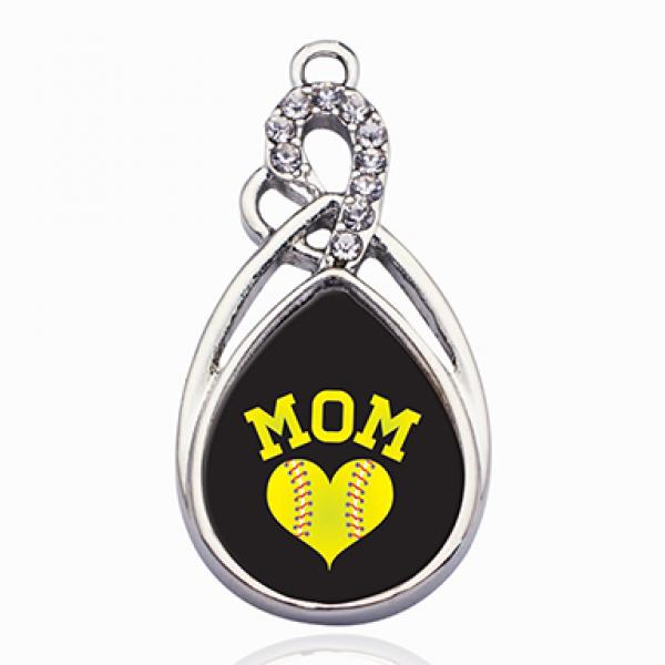 Softball MOM Circle Charm Pendant for Necklace&Bracelet