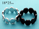 5 pcs 18x25MM Bracelet Blanks Stretchy Oval Tray Setting Elastic Bezel Blank