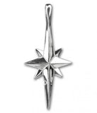 10pcs Rhodium Plated Star of Bethlehem Charms