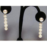 White Pearl Silver Stud Dangle Earrings for Lady Gift