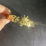 Name Bangle Crown Steel Cuff Bracelet Letters Women Gift