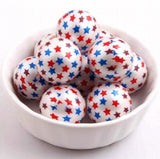 20mm 100pcs Acrylic Beads Flag Star for Girls Necklace Jewelry
