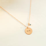 Personalized Birthstone Name Necklace Stainless Steel Birthday Gift