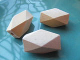 80pcs 15x22mm Natural Wood Spacer Beads, Geometric Wooden Charm Finding