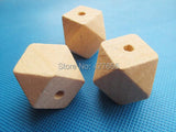 20pcs 30mm Large Unfinished Wooden Spacer Beads, Geometric Figure DIY Accessory