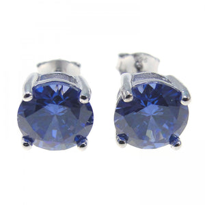 925 Silver Tanzanite CZ Stud Earrings for Women Gift