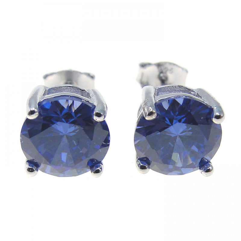925 Silver Tanzanite CZ Stud Earrings for Women Gift