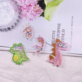 4pcs Acrylic Dinosaur Crocodile Tail Charms DIY Hairpin Brooch Cabo Beads
