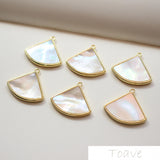 Fan-shaped Seawater Shellfish Copper Plated Pendant DIY Accessories