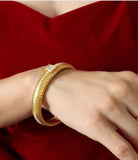18K Zircon Stretch Bracelet Hip Hop Heavy Bracelet Jewelry