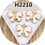50PCS 20*18MM Butterfly Enamel DIY Charms for Jewelry Making