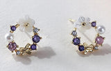 925 Sterling Silver Wreath Flower Stud Earrings Japan Korea Style