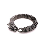 Men Punk Dragon Head Charm Bracelet Stainless Steel Bangle